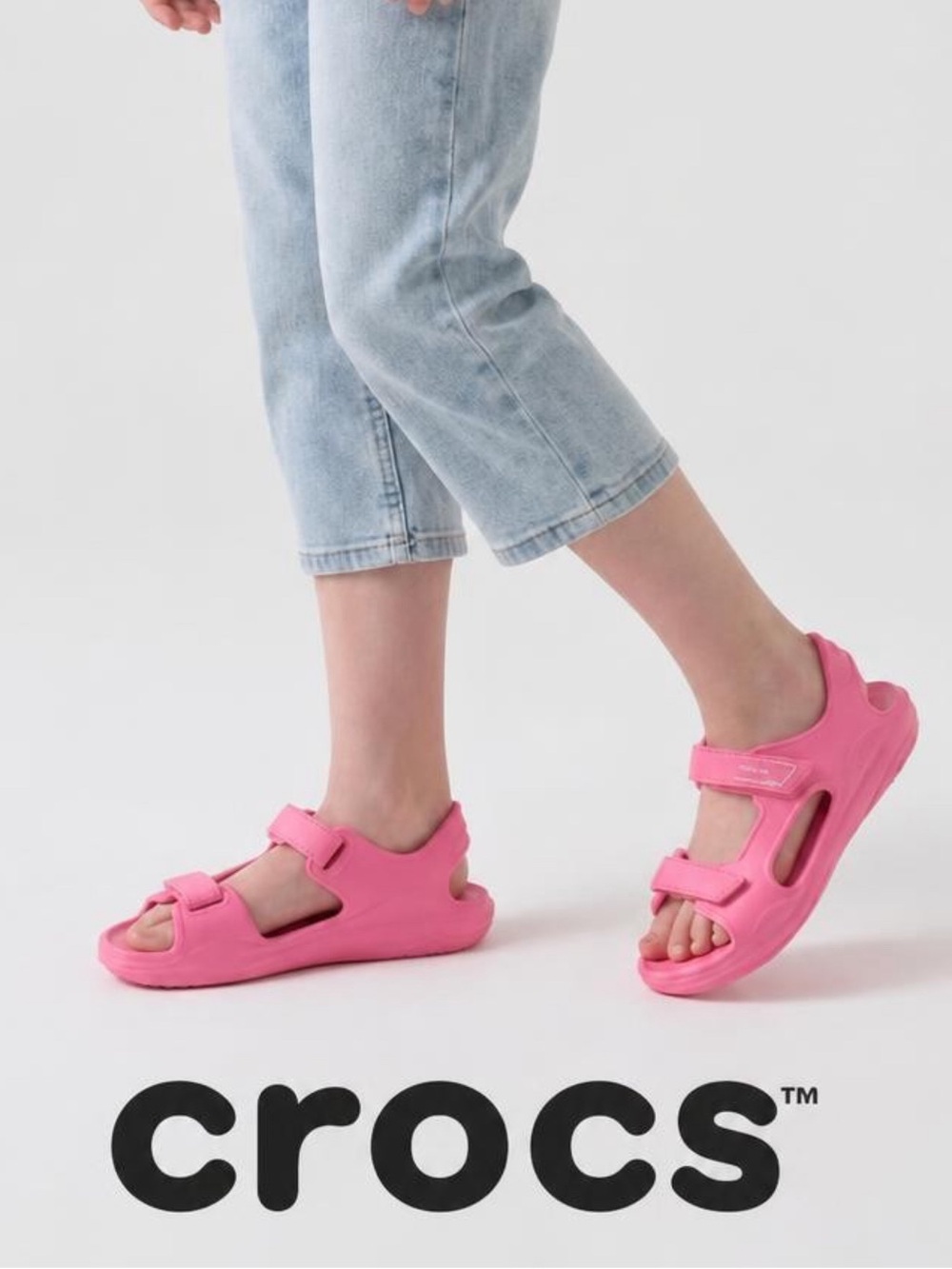 Crocs Swiftwater Expedition Sandal Kids Youth J5 - Pink Lemonade New W/O Box